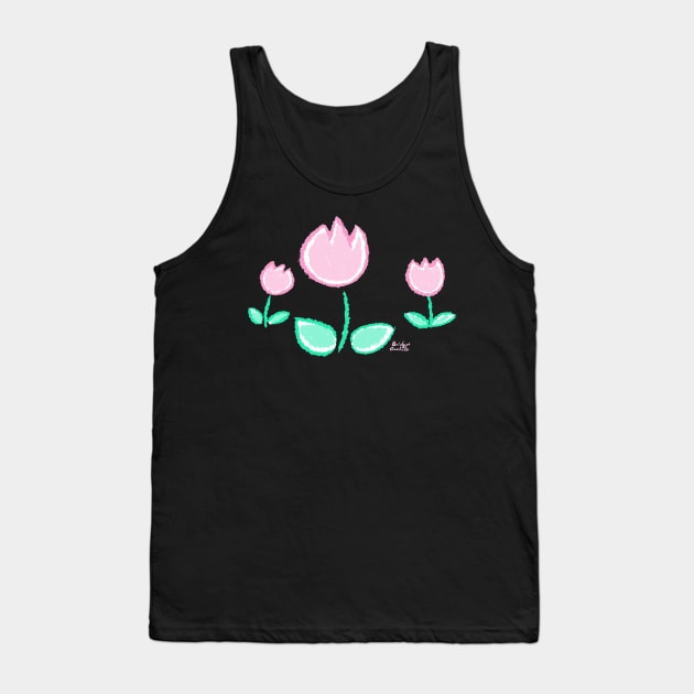 Crayon Tulips - Pastel Cute Kawaii Flower Tulip Baby Nursery Art Tank Top by BonBonBunny